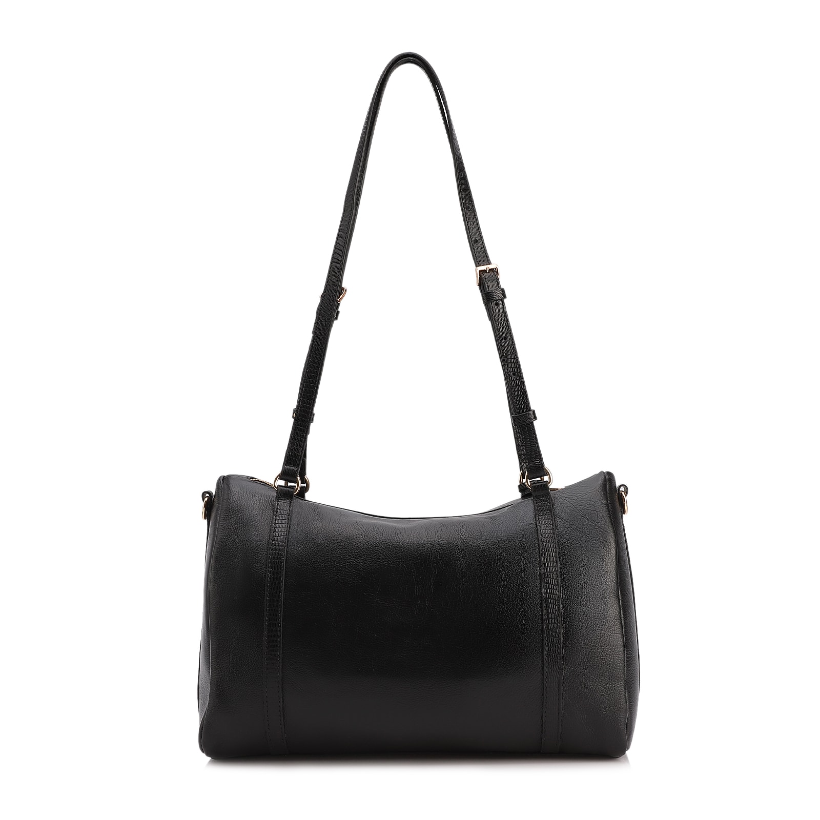 Bolsa Tote Grande Couro Preta Alça New Lezard