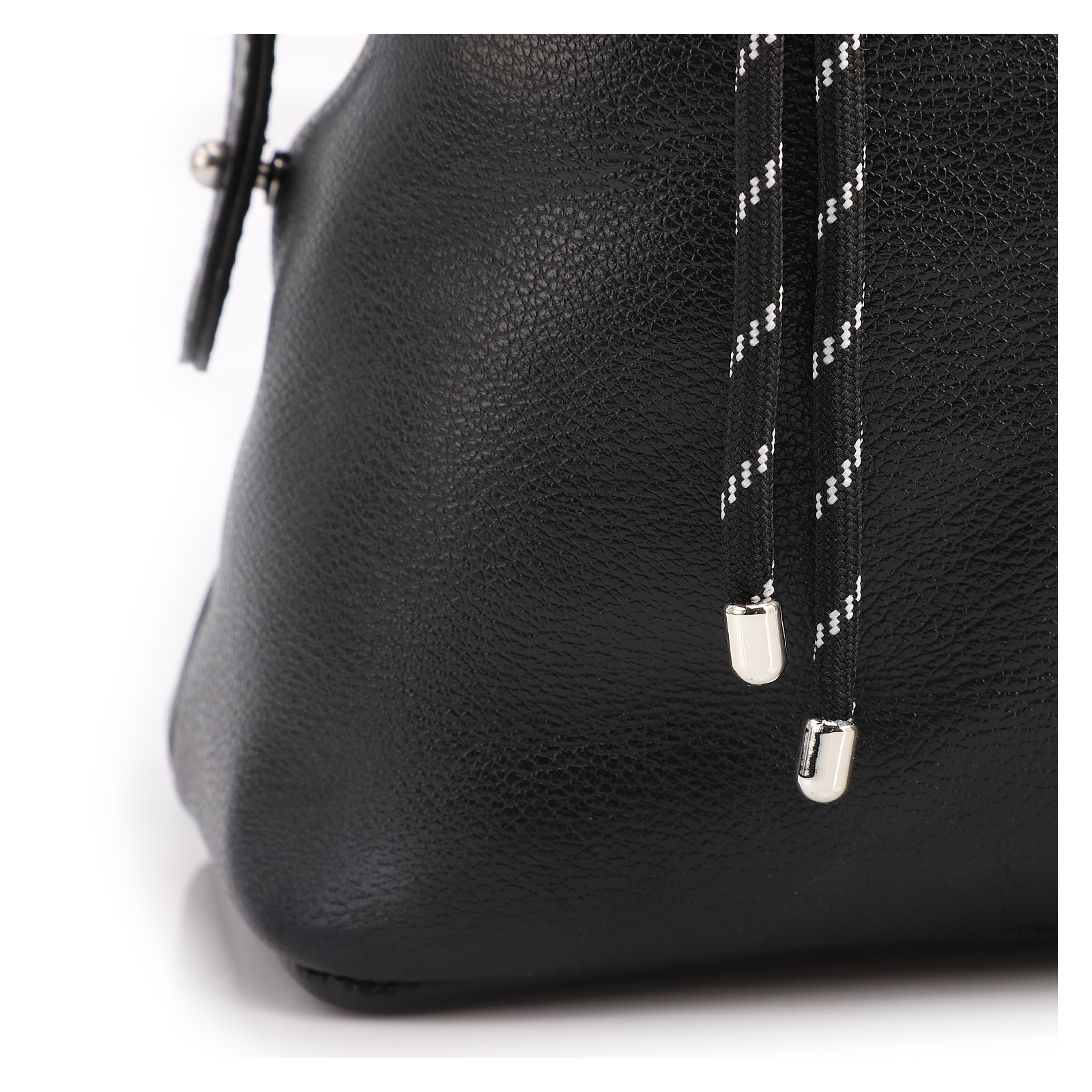 Bolsa Tote Grande Couro Preta Compartimentos