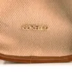 Bolsa Tote Grande Linho Bege Couro Marrom Claro Fivela Dourada - imagem 5