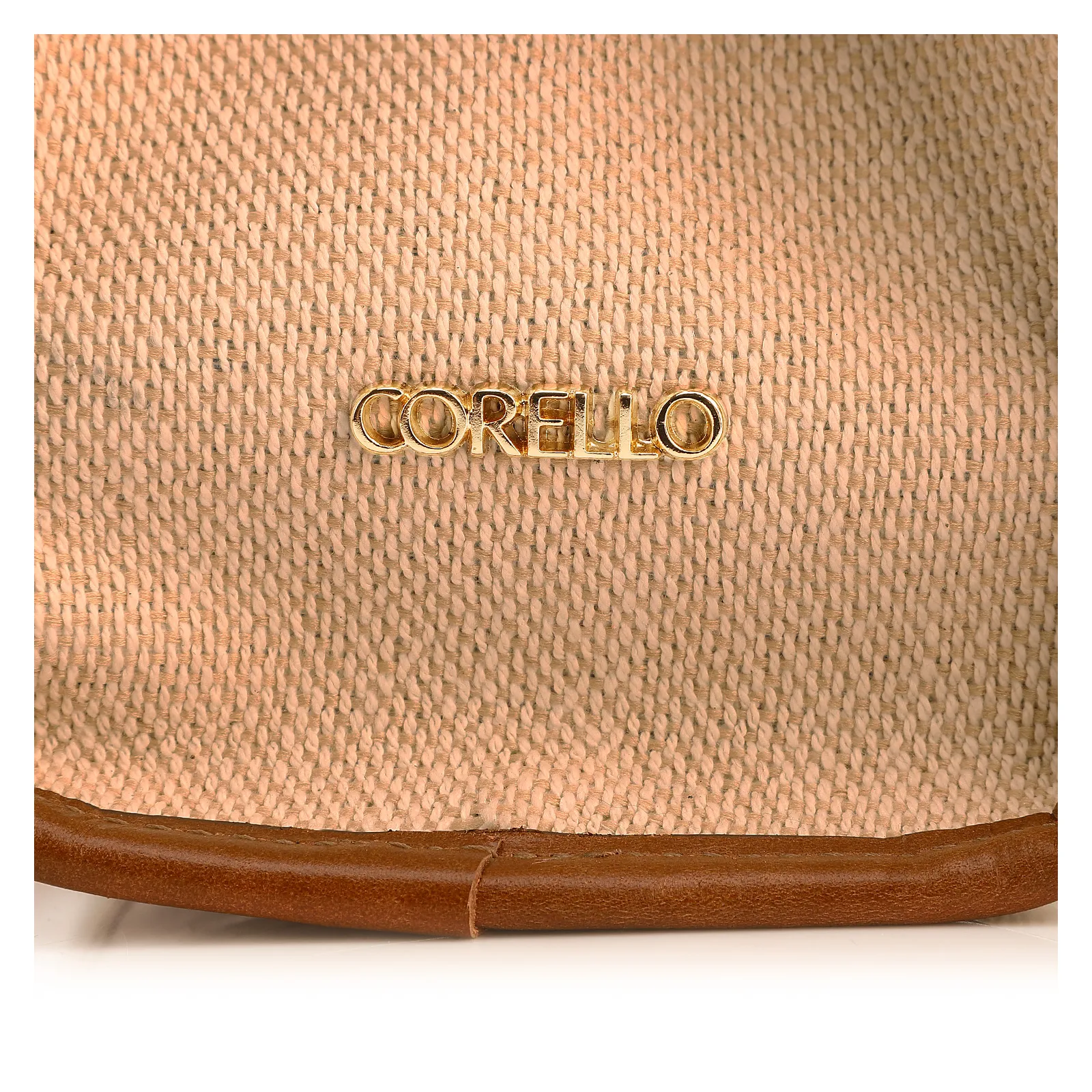 Bolsa Tote Grande Linho Bege Couro Marrom Claro Fivela Dourada