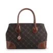 Bolsa Tote Grande Marrom Alt/Couro Monograma Pingente Dourado - imagem 1