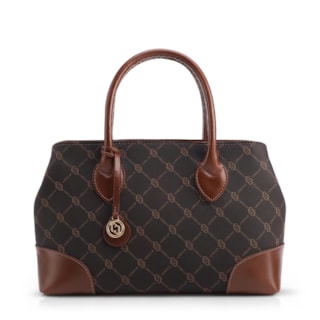 Grande Marrom Alt/Couro Monograma Pingente dourado