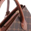 Bolsa Tote Grande Marrom Alt/Couro Monograma Pingente Dourado - imagem 5