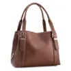 Bolsa Tote Grande Marrom Couro Antique Alça Fivela - imagem 3