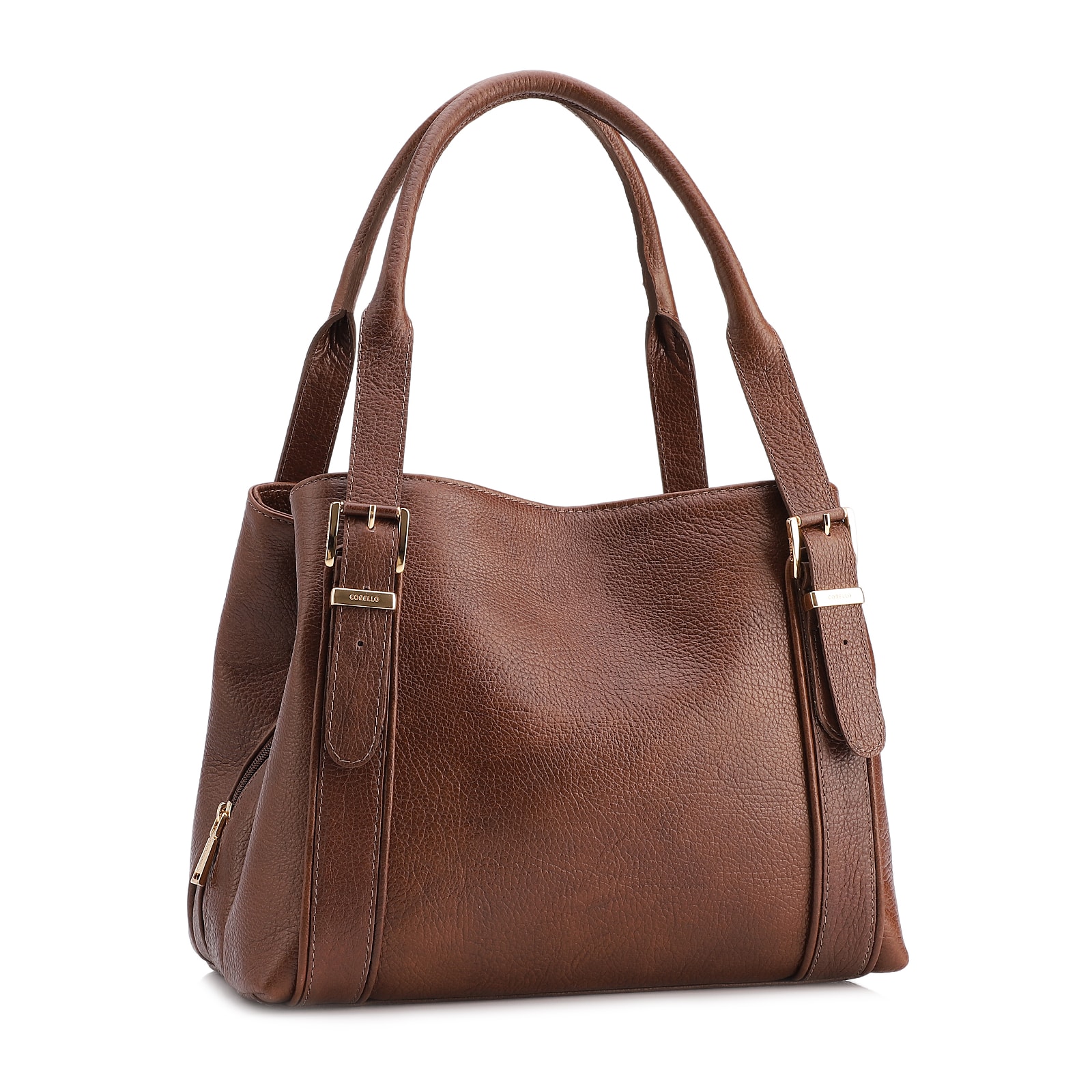 Bolsa Tote Grande Marrom Couro Antique Alça Fivela