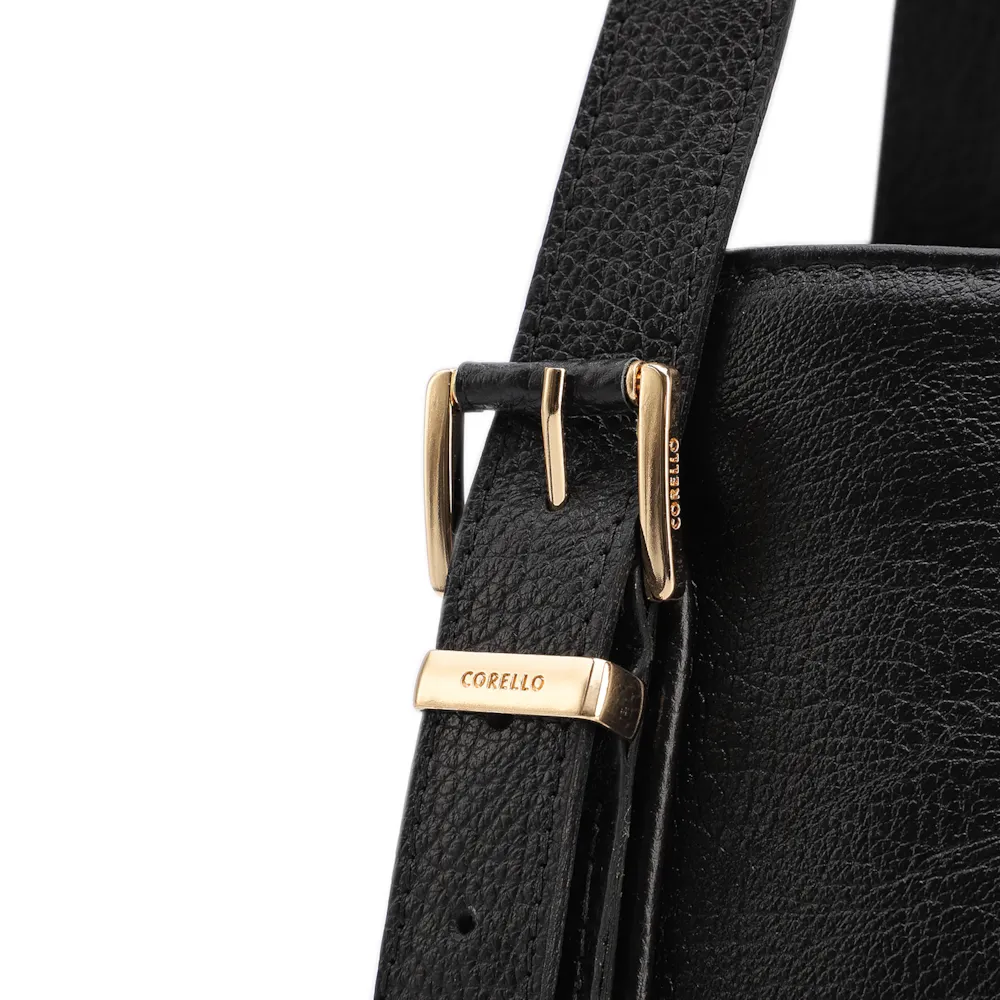 Bolsa Tote Grande Preta Couro Antique Alça Fivela - imagem 8