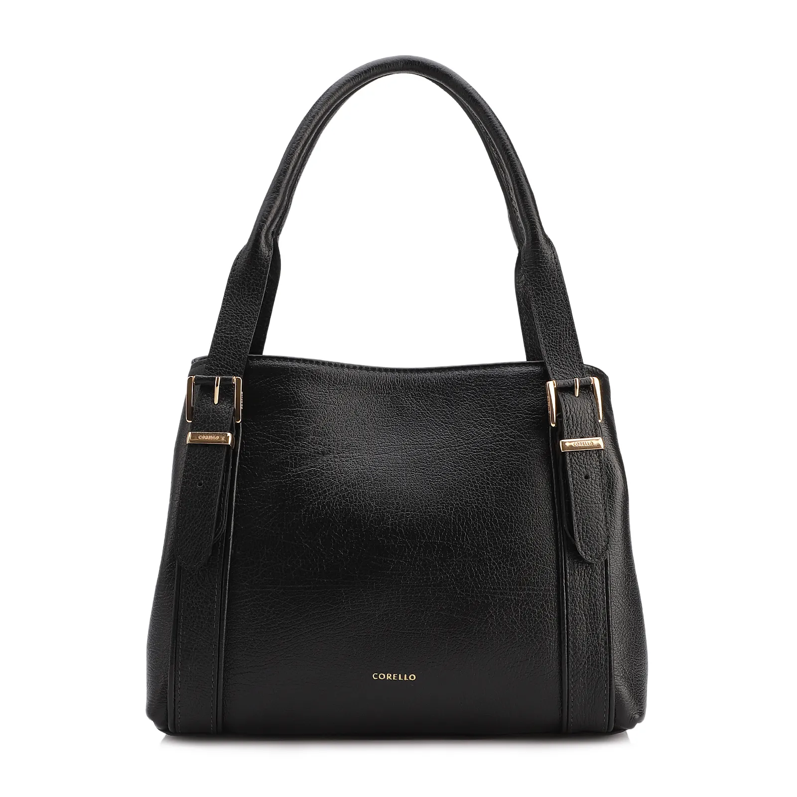 Bolsa Tote Grande Preta Couro Antique Alça Fivela