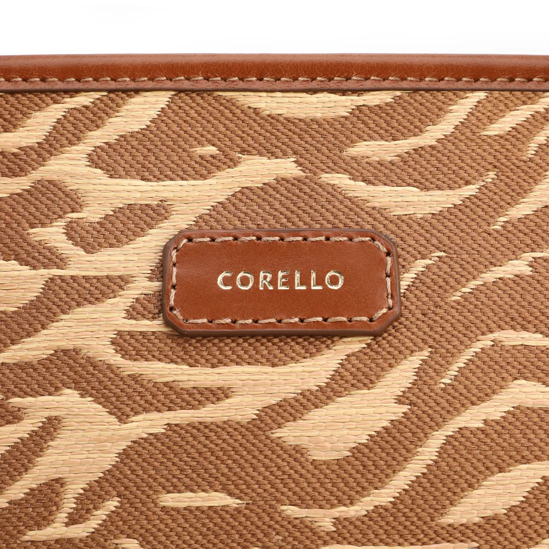  Bolsa Tote Grande Tecido/Couro Marrom Claro Animal Print - foto 5