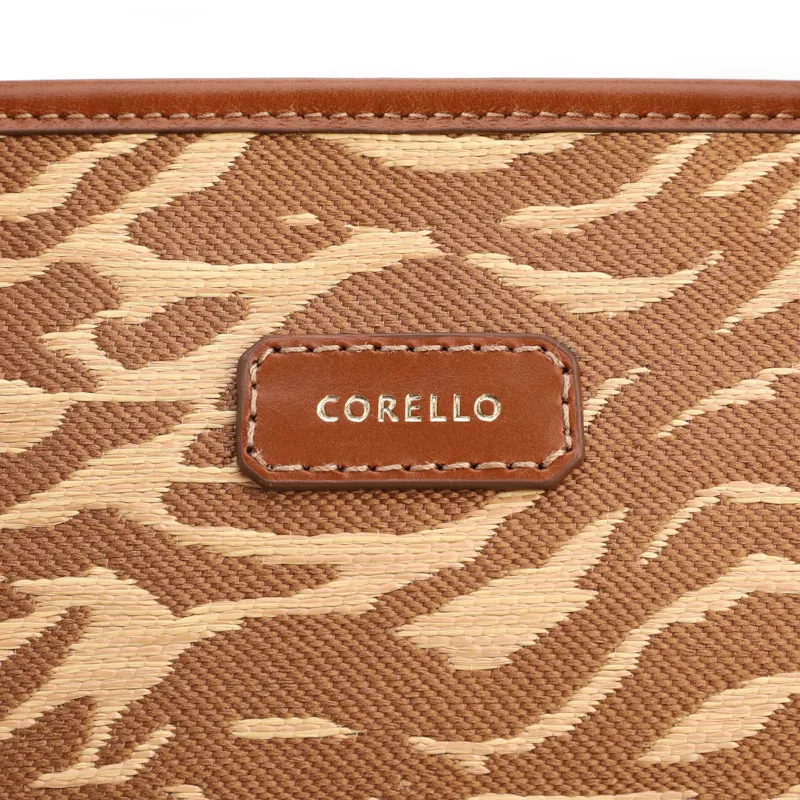 Bolsa Tote Grande Tecido/Couro Marrom Claro Animal Print - foto 6