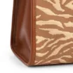  Bolsa Tote Grande Tecido/Couro Marrom Claro Animal Print - imagem 6