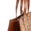  Bolsa Tote Grande Tecido/Couro Marrom Claro Animal Print - imagem 7