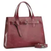 Bolsa Tote Ilhós Couro Estonado Vermelho - imagem 3