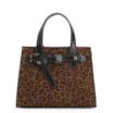 Bolsa Tote Ilhós Couro Nobuck Onça/Couro Preto - imagem 1