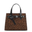 Bolsa Tote Ilhós Couro Nobuck Onça/Couro Preto - imagem 1