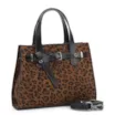 Bolsa Tote Ilhós Couro Nobuck Onça/Couro Preto - imagem 2