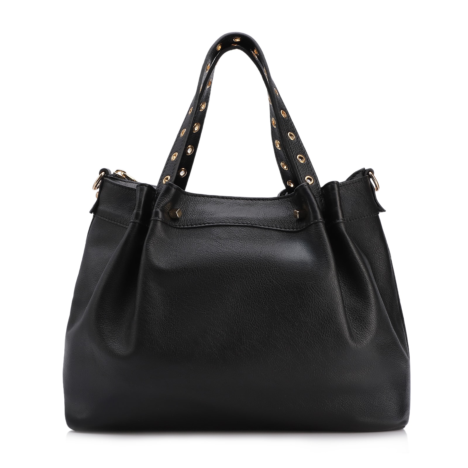 Bolsa Tote Ilhós Couro Preto
