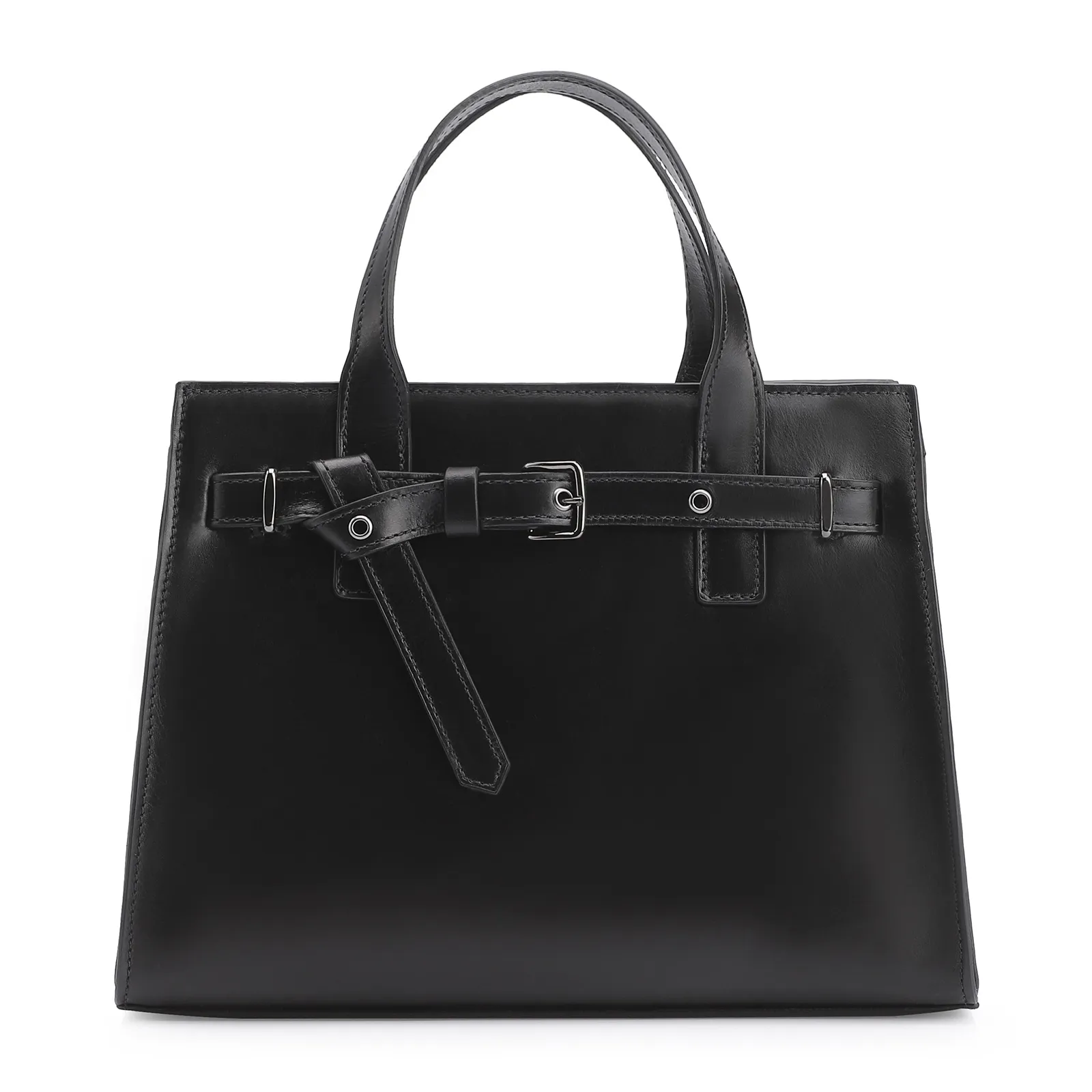 Bolsa Tote Ilhós Couro Preto