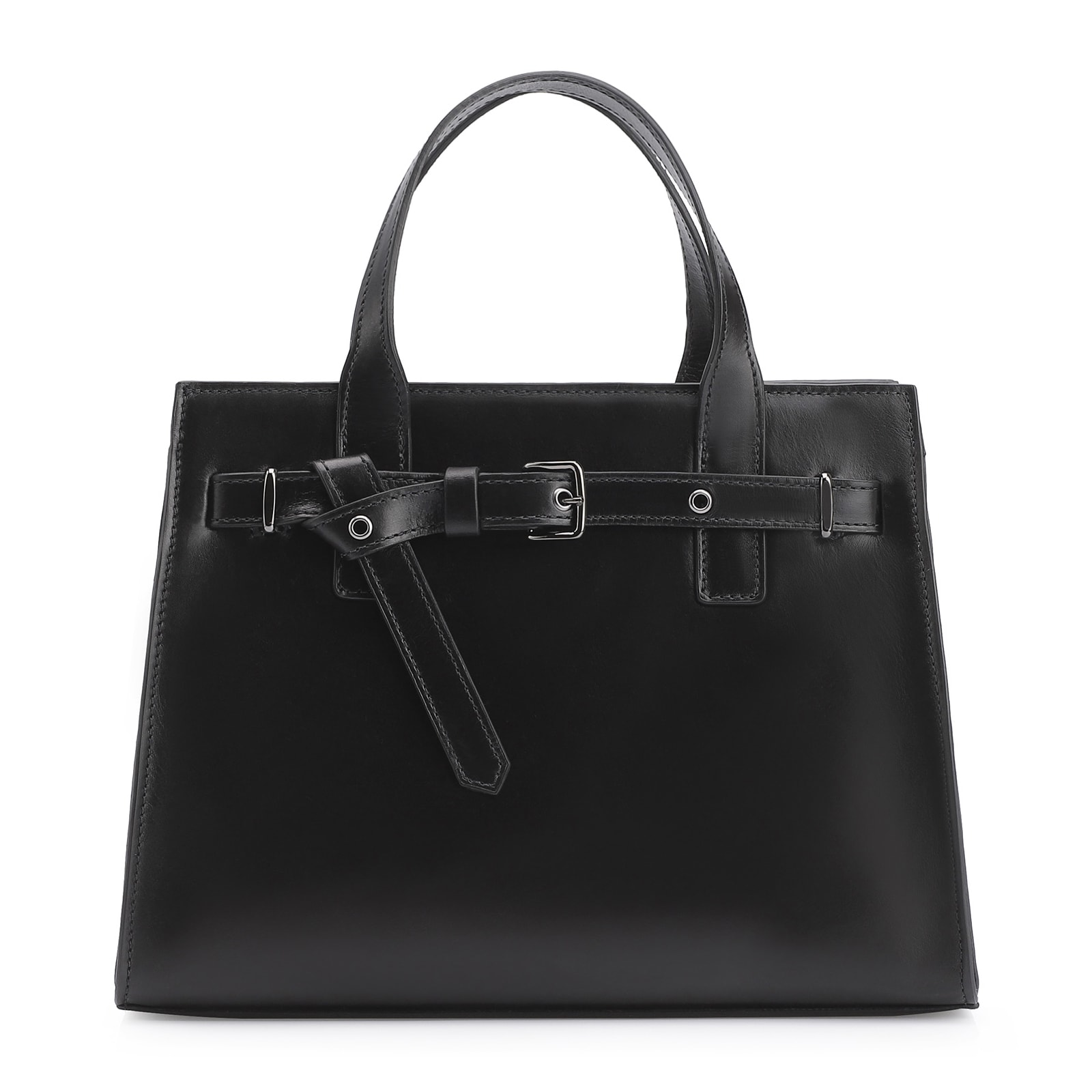 Bolsa Tote Ilhós Couro Preto
