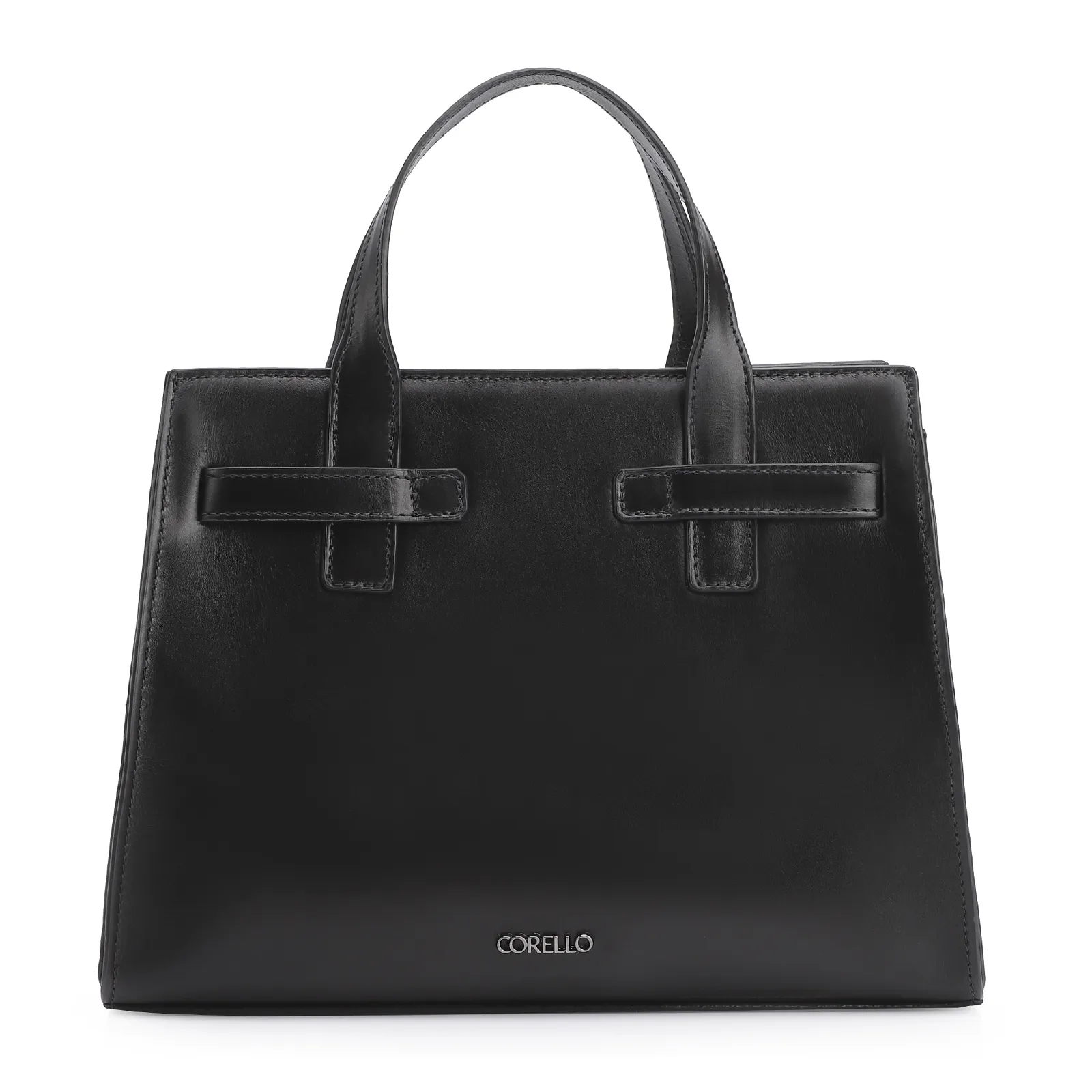 Bolsa Tote Ilhós Couro Preto