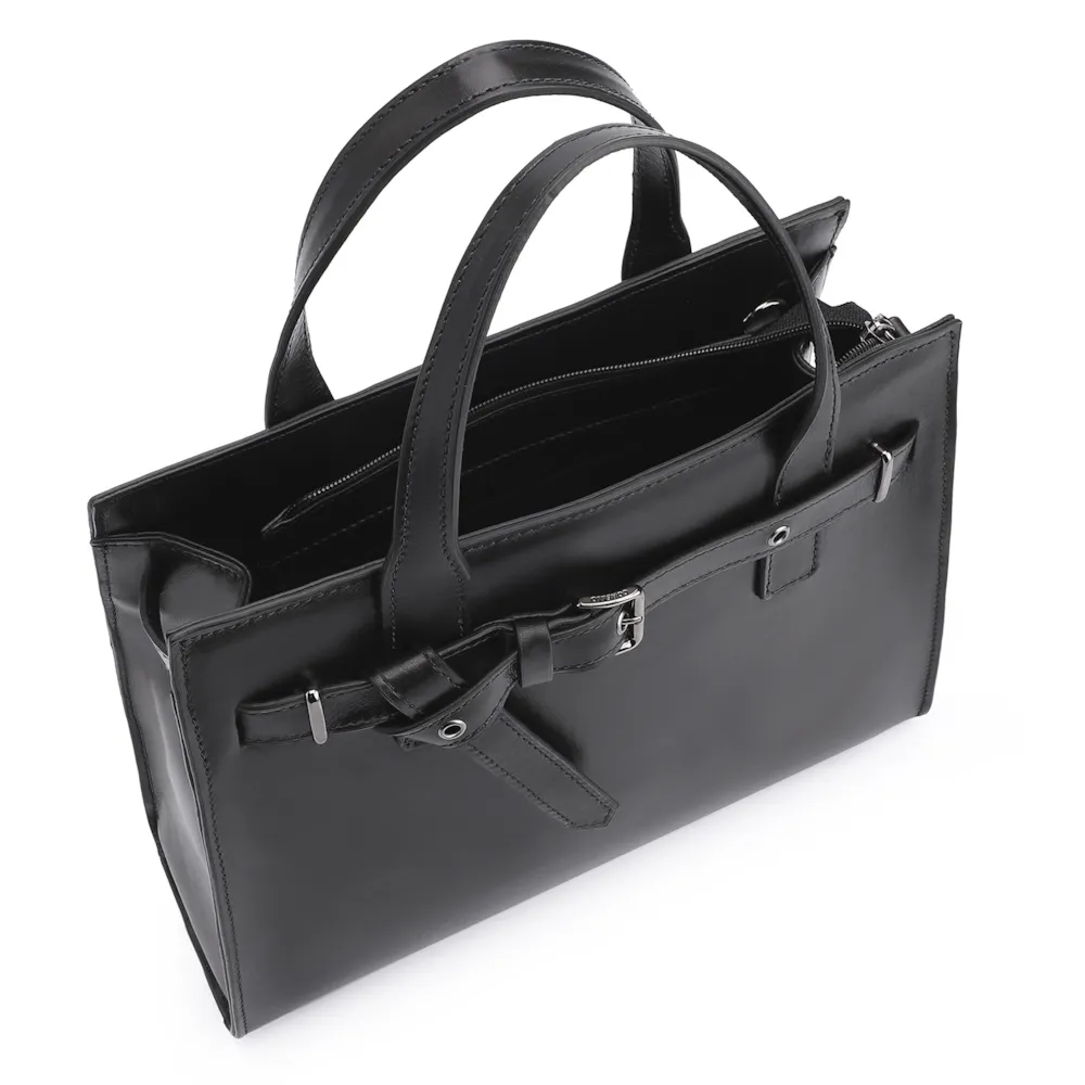 Bolsa Tote Ilhós Couro Preto - imagem 5