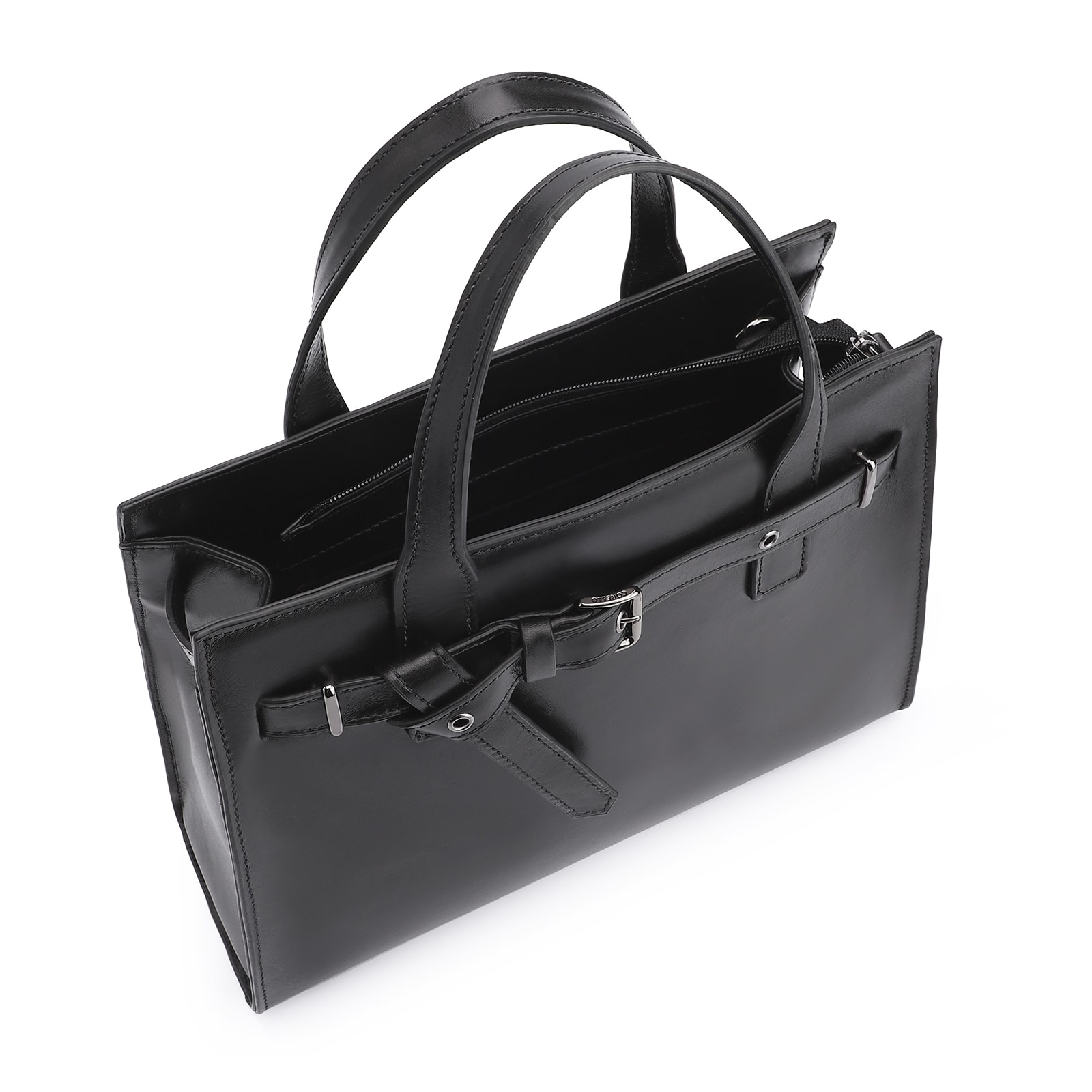 Bolsa Tote Ilhós Couro Preto