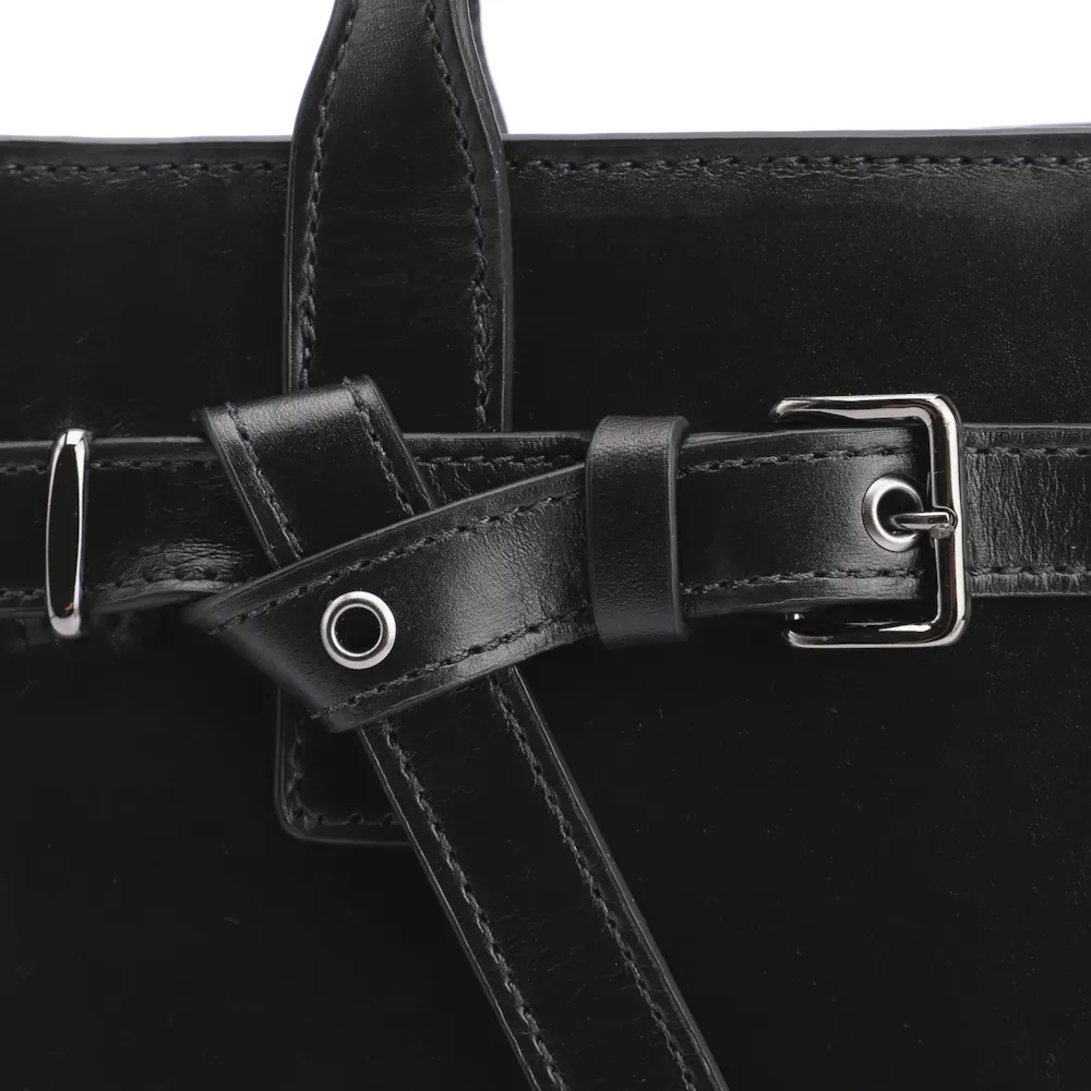 Bolsa Tote Ilhós Couro Preto - imagem 6