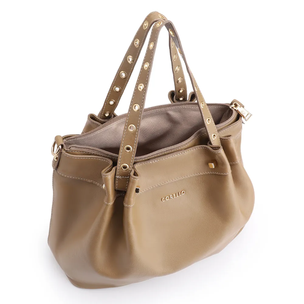 Bolsa Tote Ilhós Couro Verde - imagem 4
