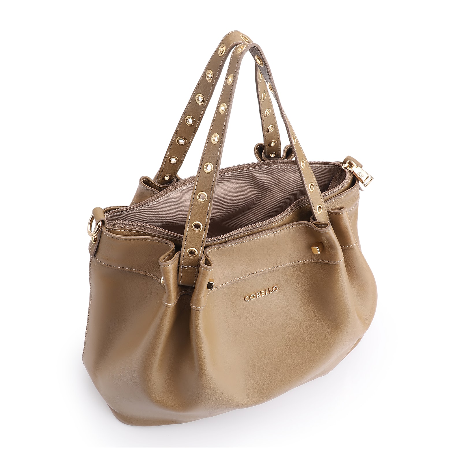 Bolsa Tote Ilhós Couro Verde