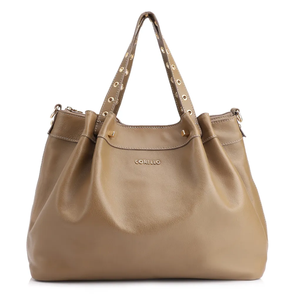 Bolsa Tote Ilhós Couro Verde