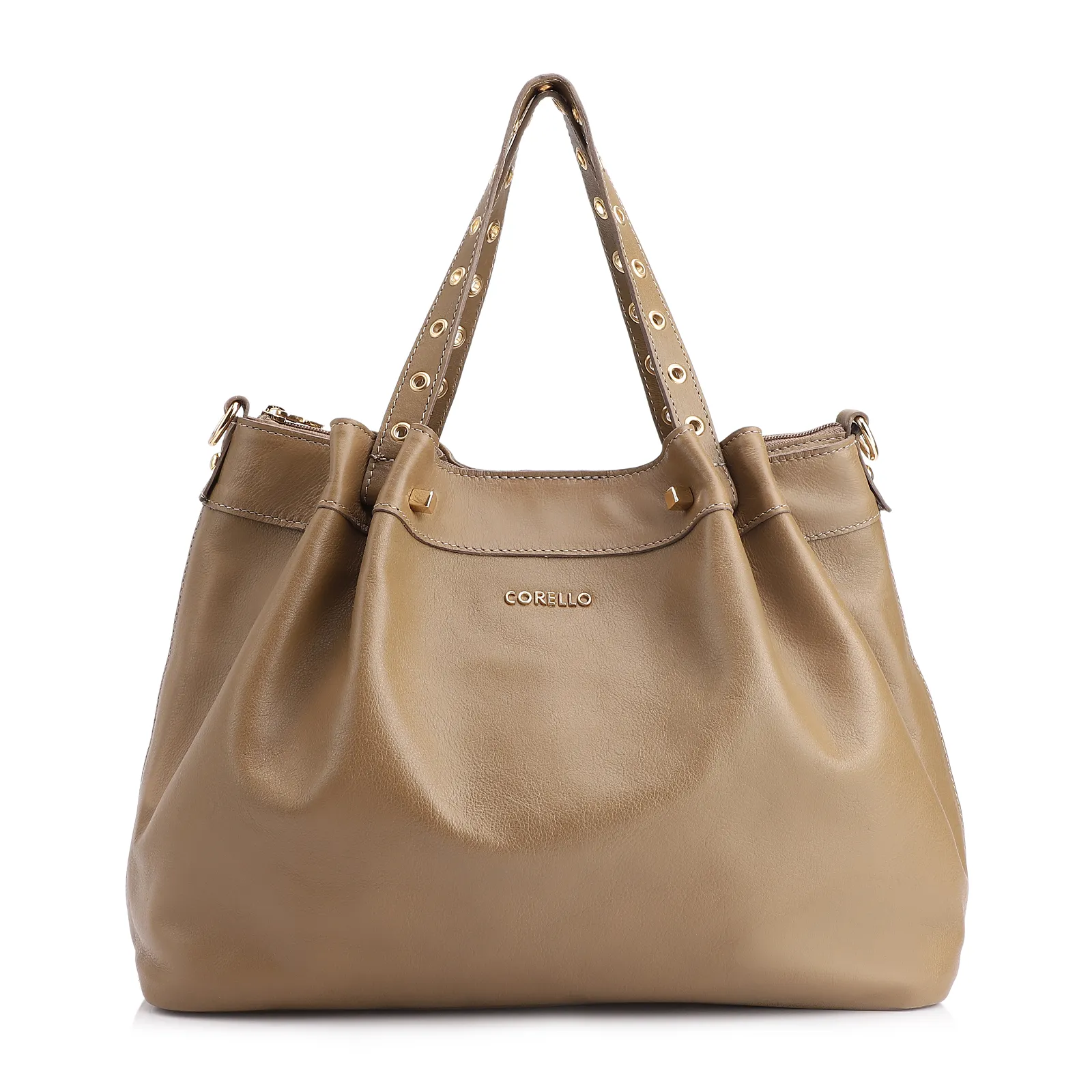 Bolsa Tote Ilhós Couro Verde