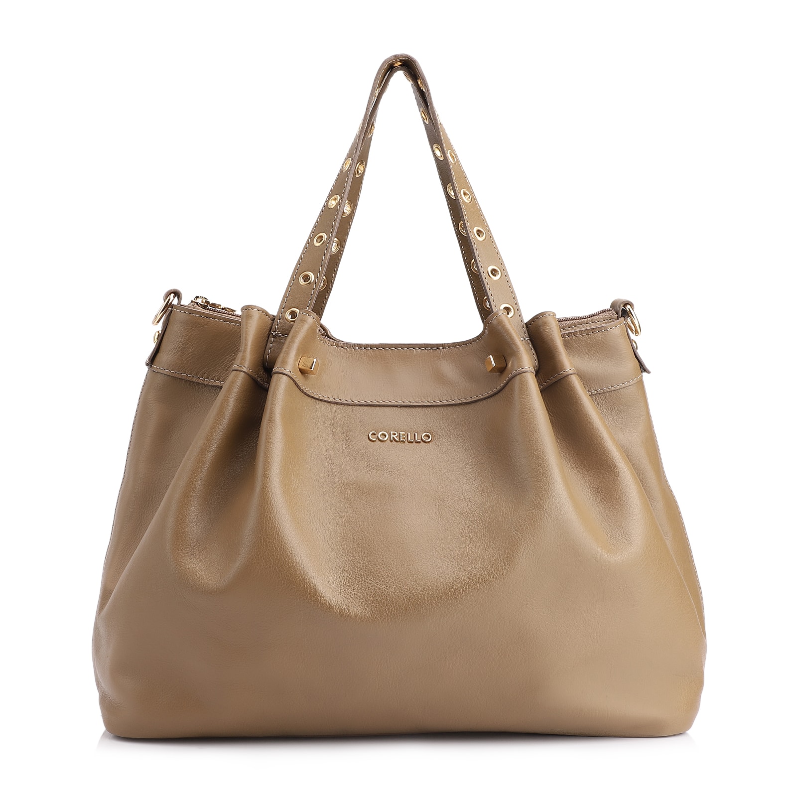 Bolsa Tote Ilhós Couro Verde
