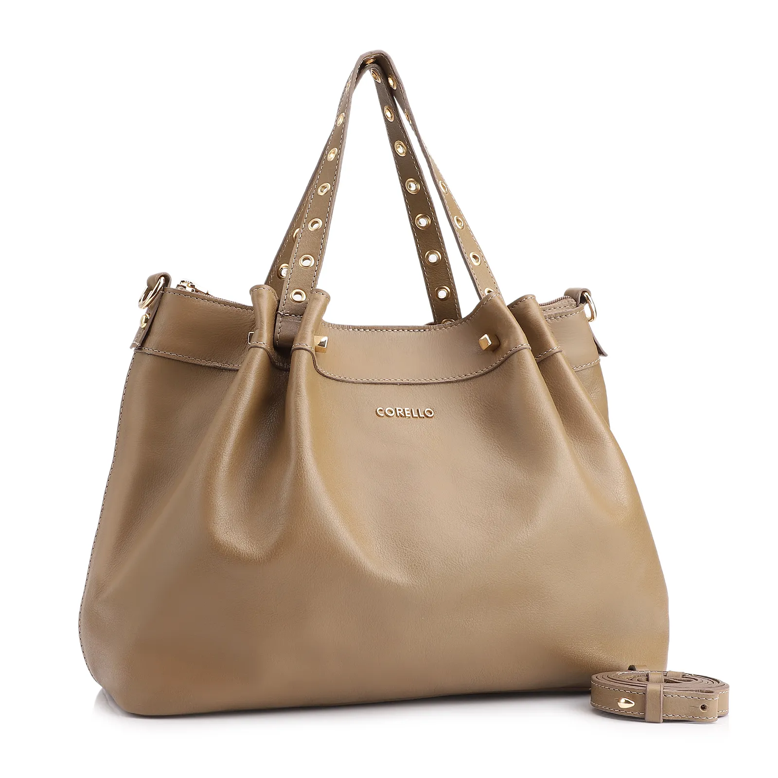 Bolsa Tote Ilhós Couro Verde