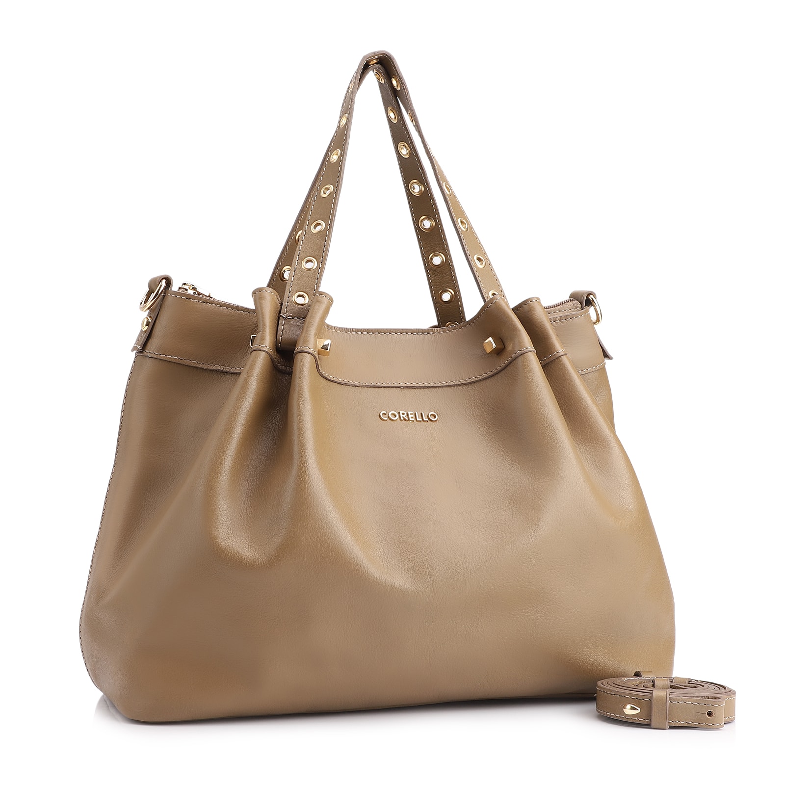Bolsa Tote Ilhós Couro Verde