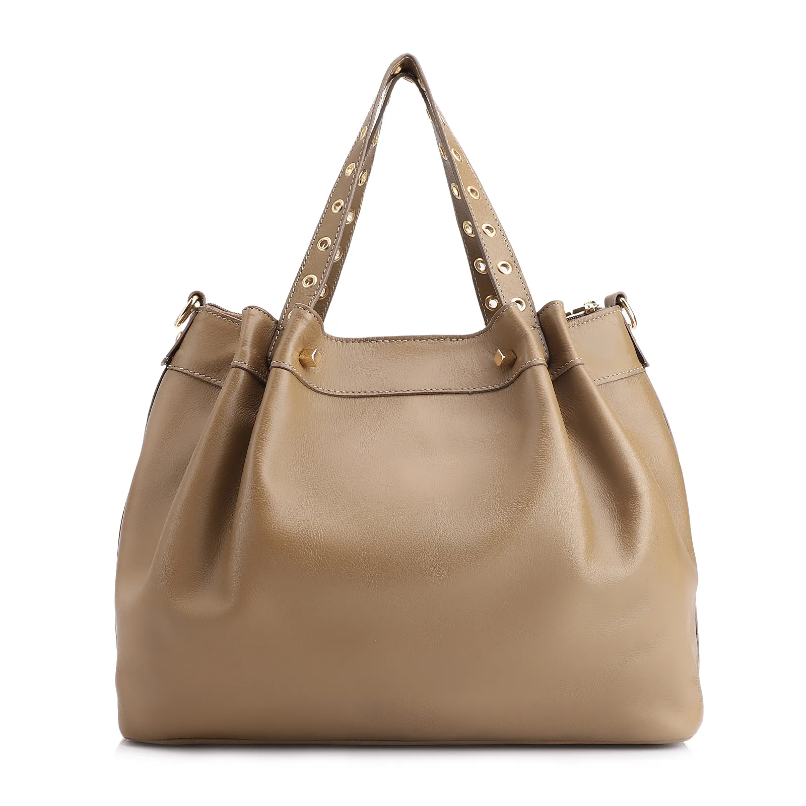Bolsa Tote Ilhós Couro Verde