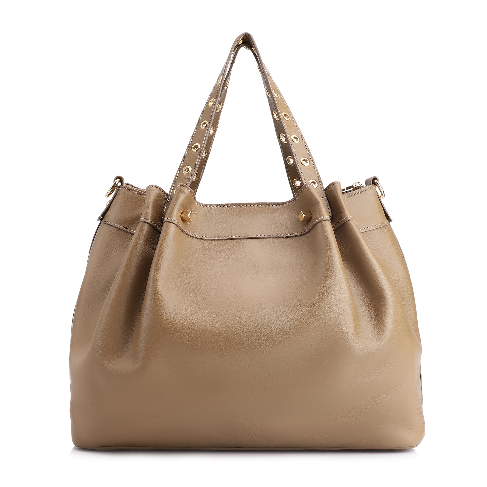 Bolsa Tote Ilhós Couro Verde