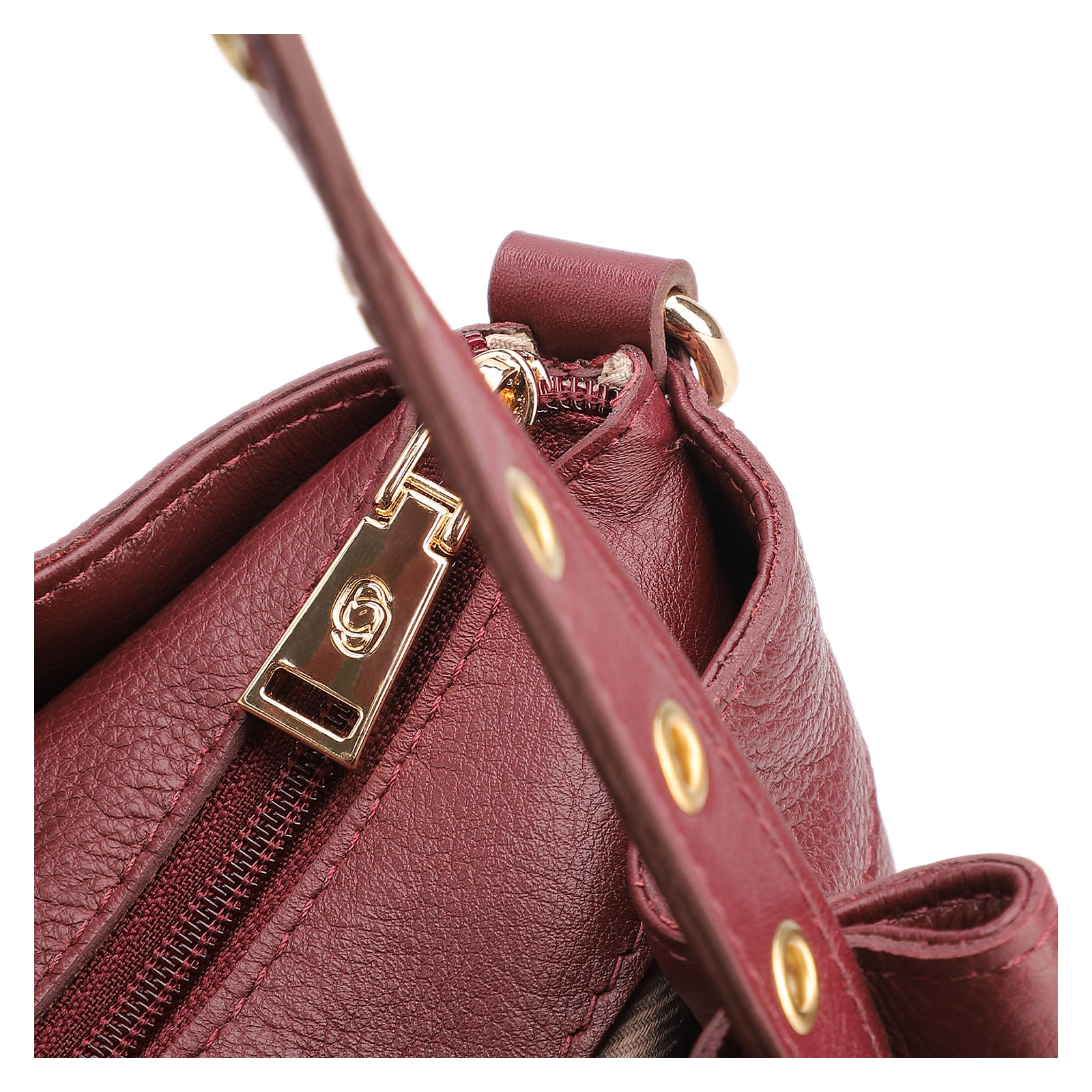 Bolsa Tote Ilhós Couro Vinho