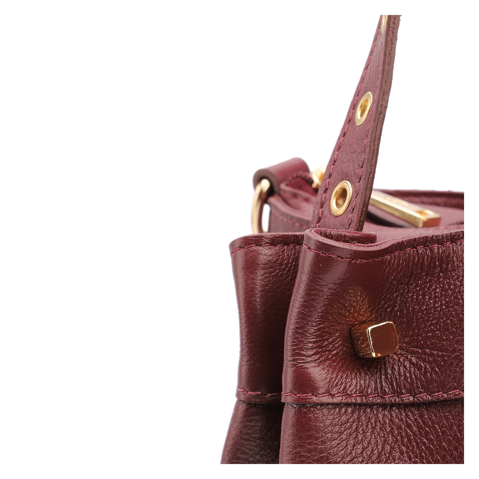 Bolsa Tote Ilhós Couro Vinho