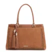 Bolsa Tote Laser Cut Couro Camurça/Couro Marrom Claro - imagem 1