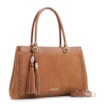 Bolsa Tote Laser Cut Couro Camurça/Couro Marrom Claro - imagem 3
