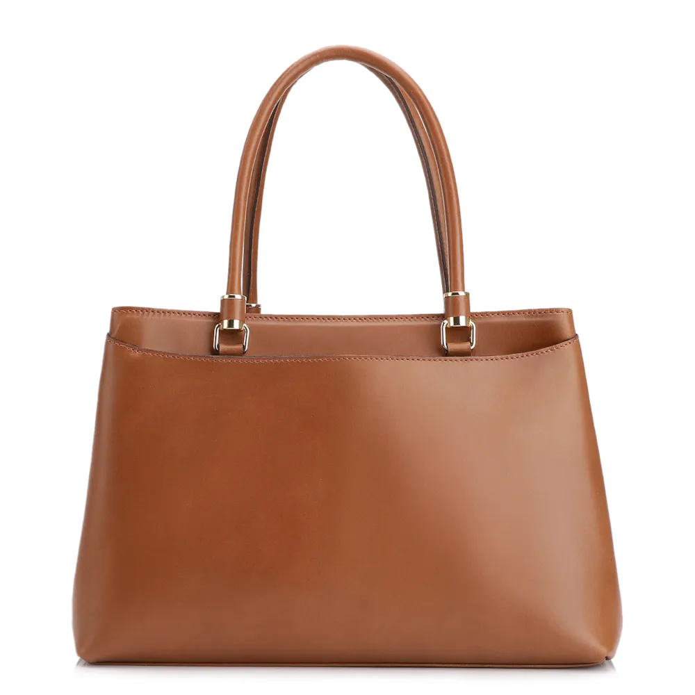 Bolsa Tote Laser Cut Couro Camurça/Couro Marrom Claro - imagem 4