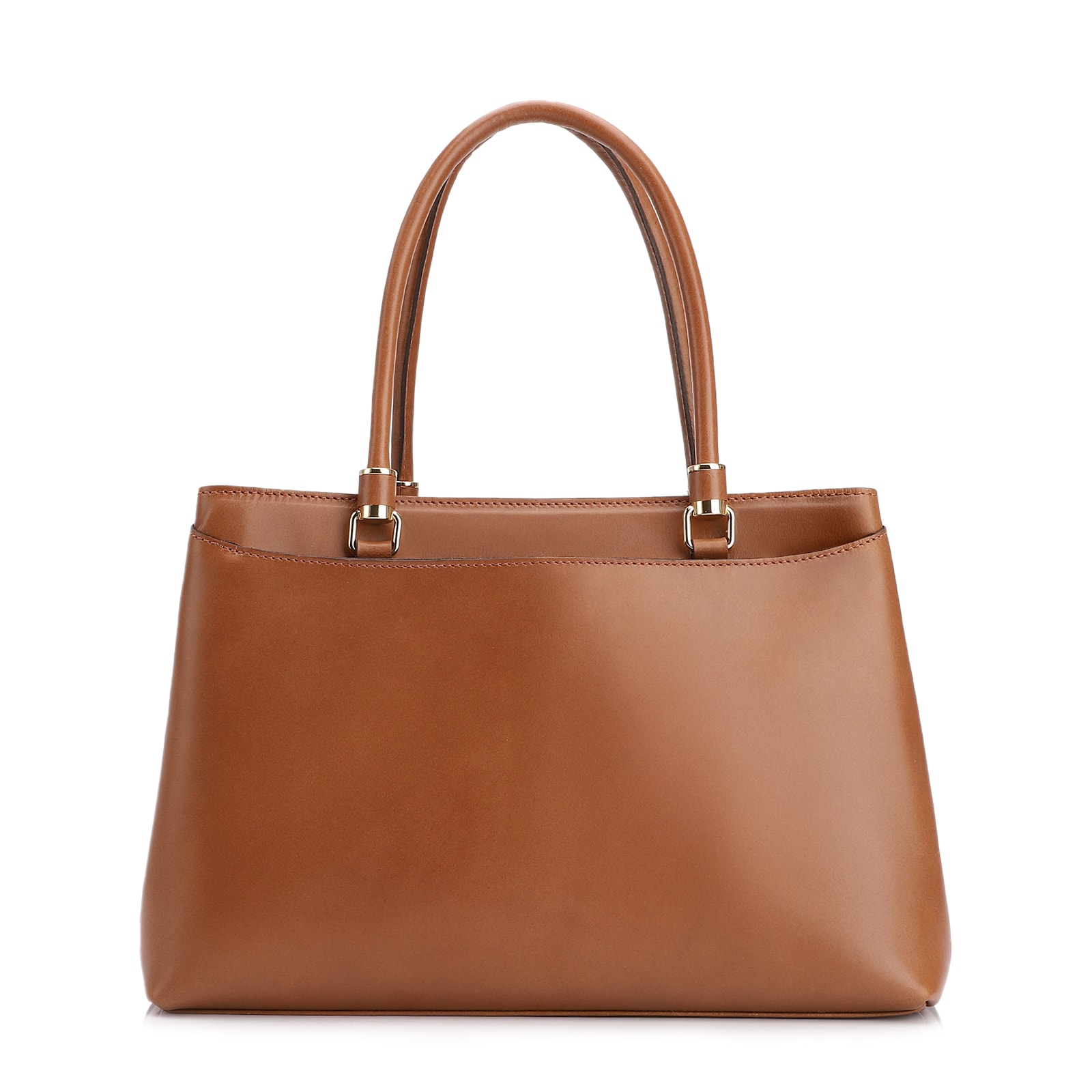 Bolsa Tote Laser Cut Couro Camurça/Couro Marrom Claro