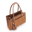 Bolsa Tote Laser Cut Couro Camurça/Couro Marrom Claro - imagem 5