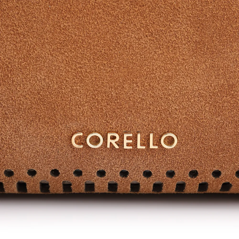 Bolsa Tote Laser Cut Couro Camurça/Couro Marrom Claro - imagem 7