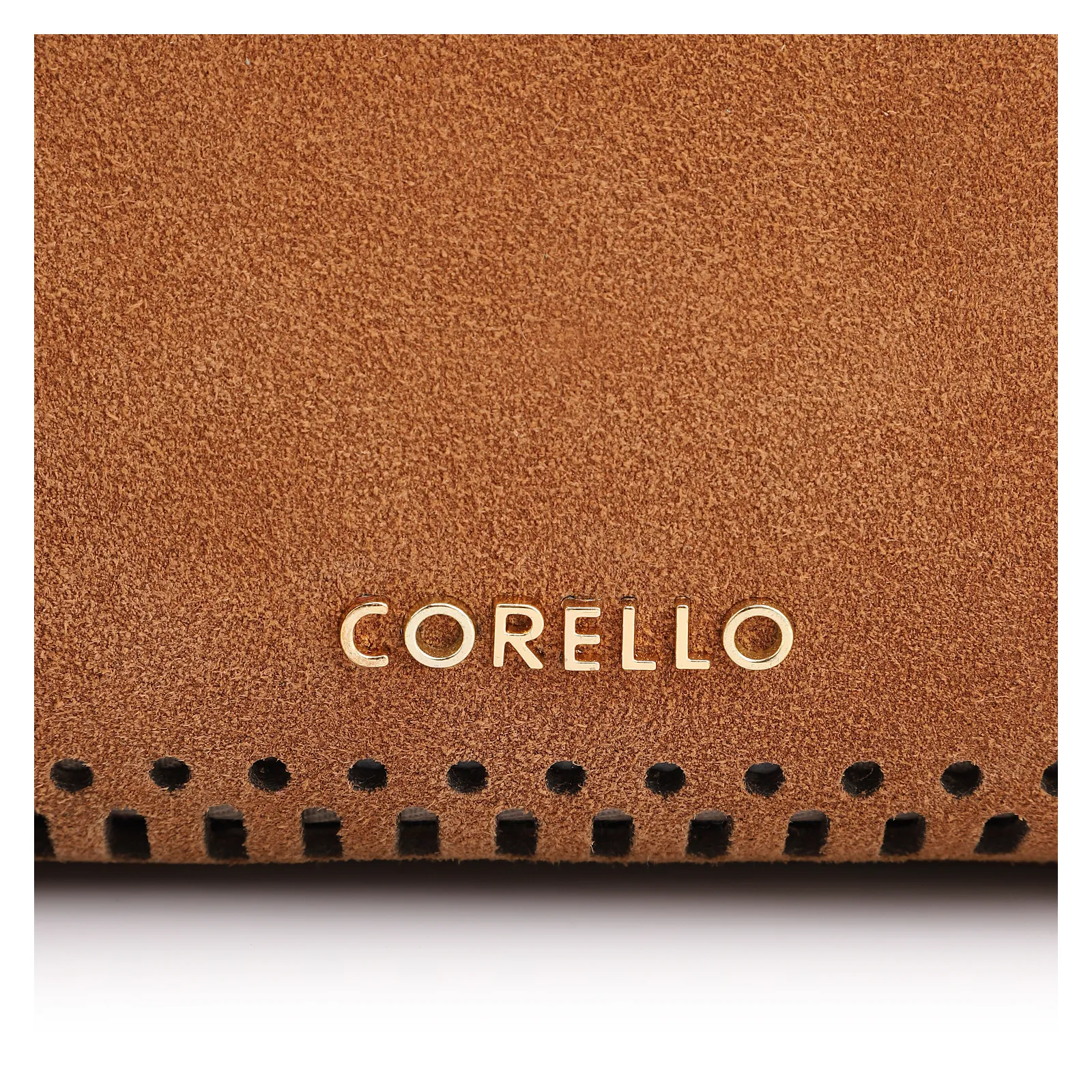 Bolsa Tote Laser Cut Couro Camurça/Couro Marrom Claro