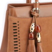 Bolsa Tote Laser Cut Couro Camurça/Couro Marrom Claro - imagem 8