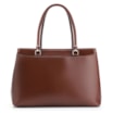 Bolsa Tote Laser Cut Couro Camurça/Couro Marrom Escuro - imagem 4
