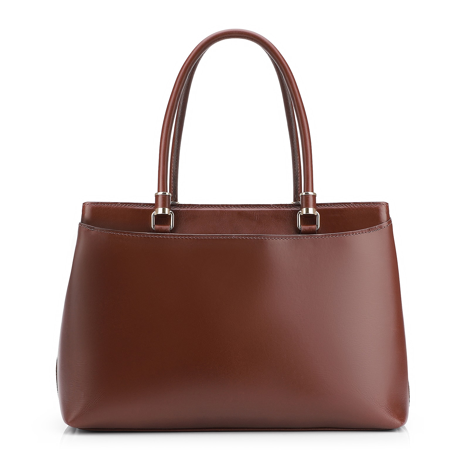 Bolsa Tote Laser Cut Couro Camurça/Couro Marrom Escuro