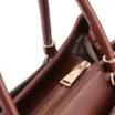 Bolsa Tote Laser Cut Couro Camurça/Couro Marrom Escuro - imagem 6