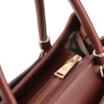 Bolsa Tote Laser Cut Couro Camurça/Couro Marrom Escuro - imagem 6