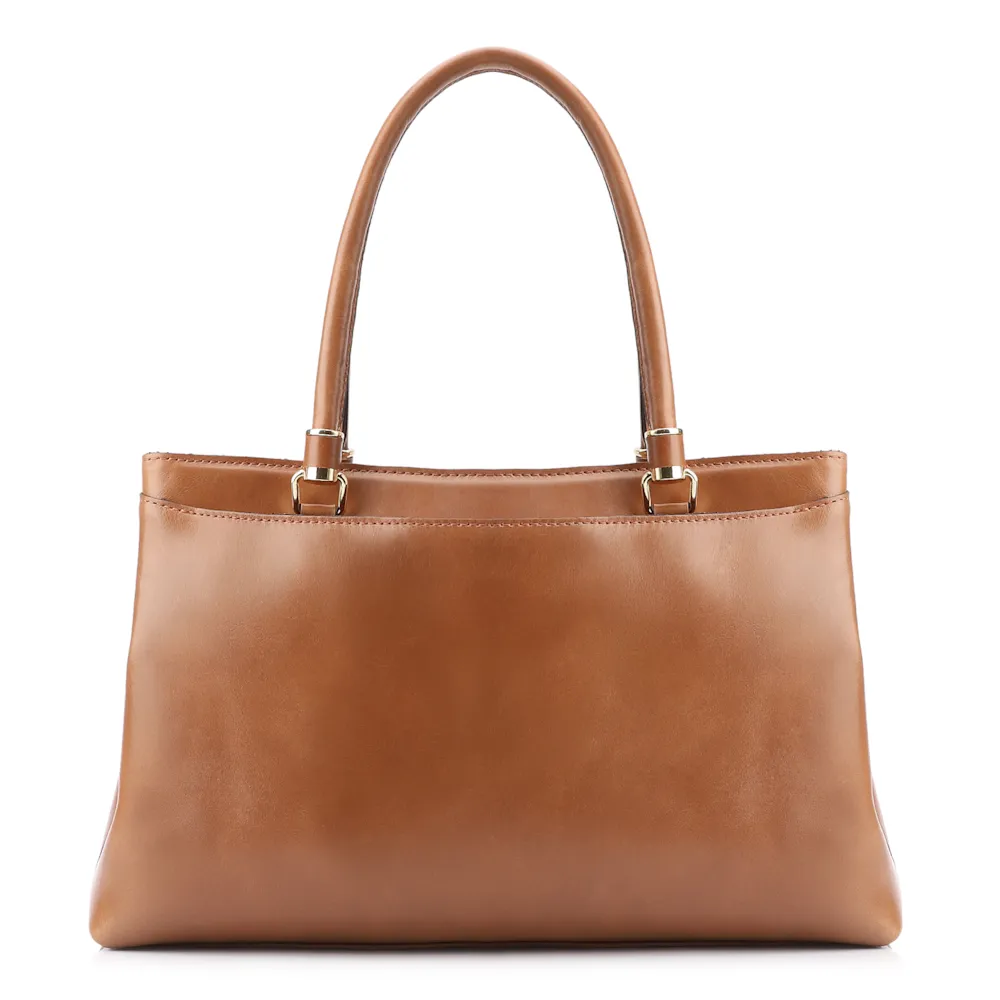 Bolsa Tote Laser Cut Couro Marrom - imagem 3